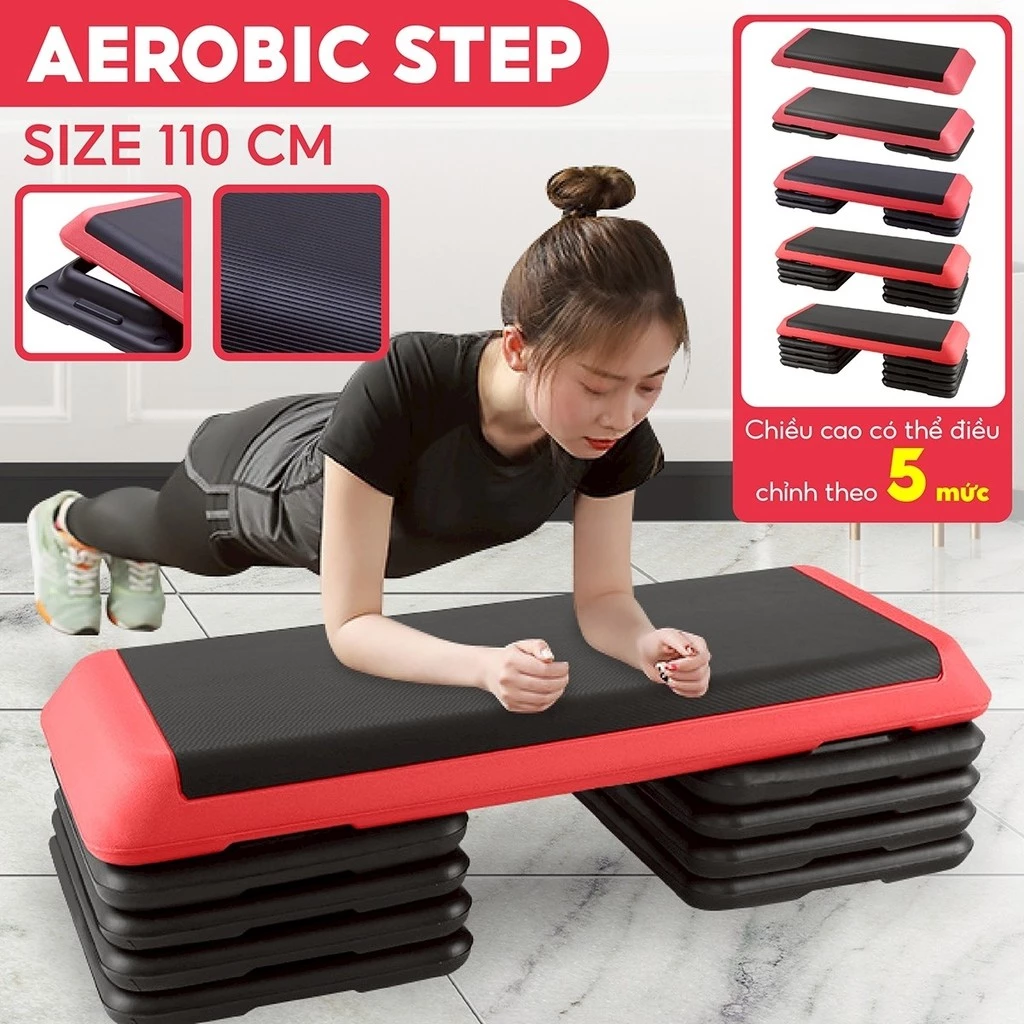 [MALL] ALL SIZE Bục  tập AEROBIC STEP 110cm kèm nhiều chân tăng chỉnh chiều cao, đa dạng
