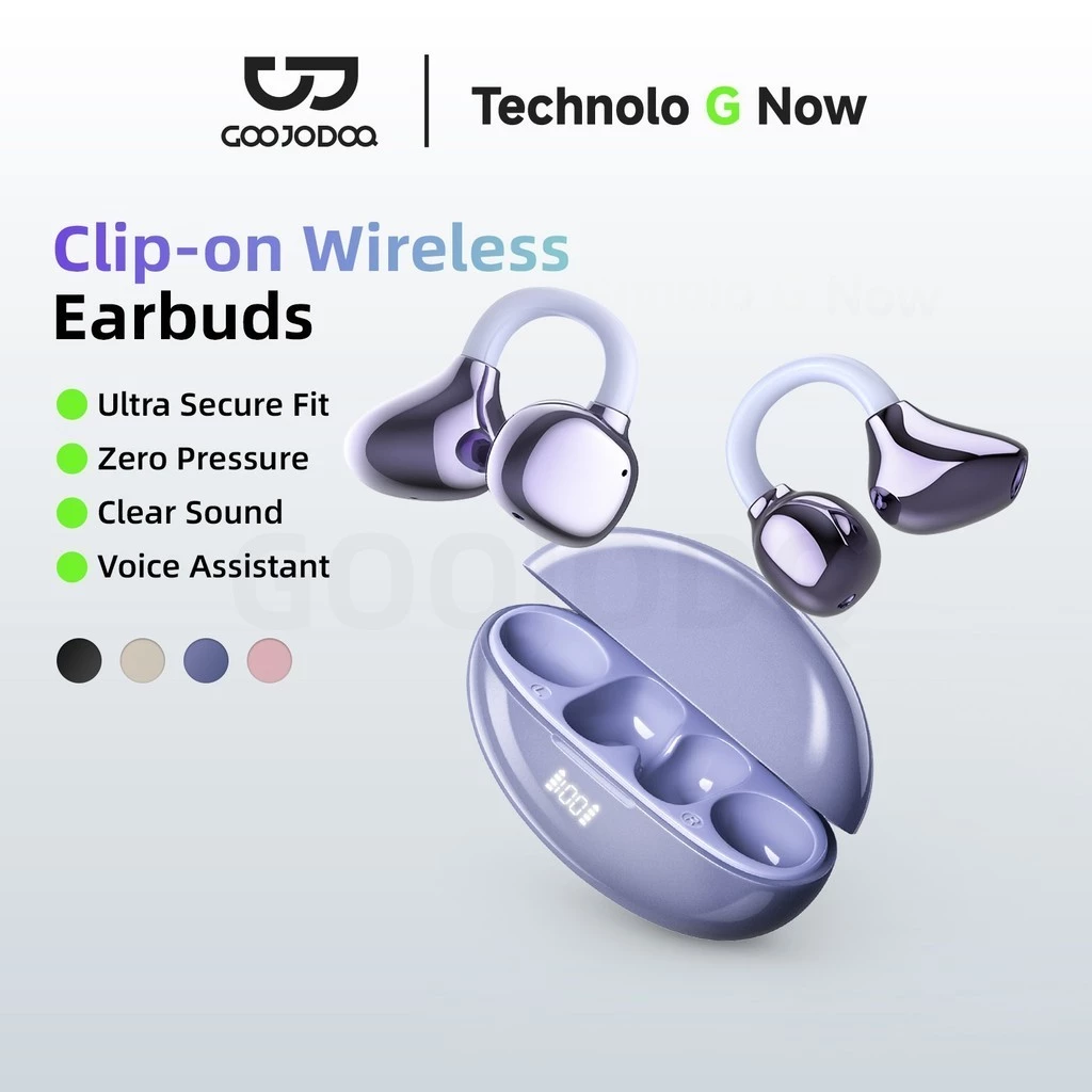 Tai nghe không dây kẹp thể thao GOOJODOQ Bluetooth 5.3 Kết nối ổn định Cảm ứng thông minh và Trợ lý AI Móc điều chỉnh