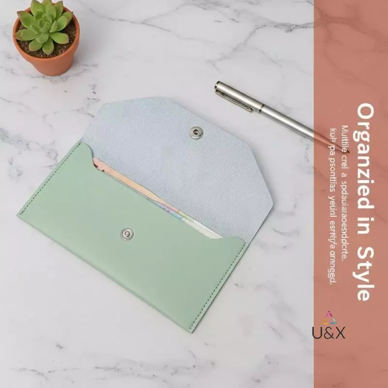 Ví đựng thẻ da PU siêu mỏng U & X Thư mục Unisex Tổ chức bền bỉ Lưu trữ forpact MỚI