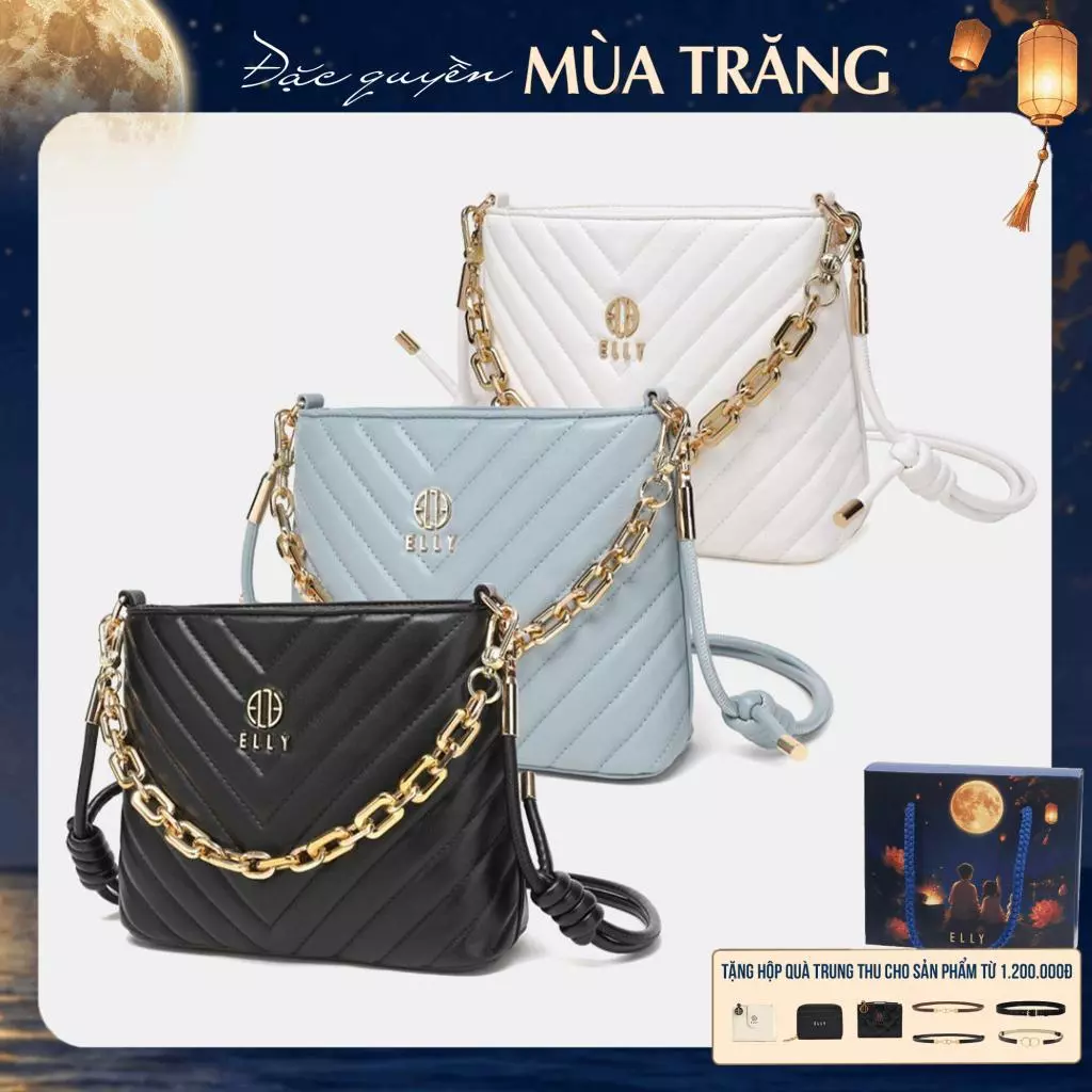 [TẶNG QUÀ TRUNG THU 599K] Túi xách nữ thời trang ELLY EL258 đeo chéo đeo vai da tổng hợp cao cấp chính hãng