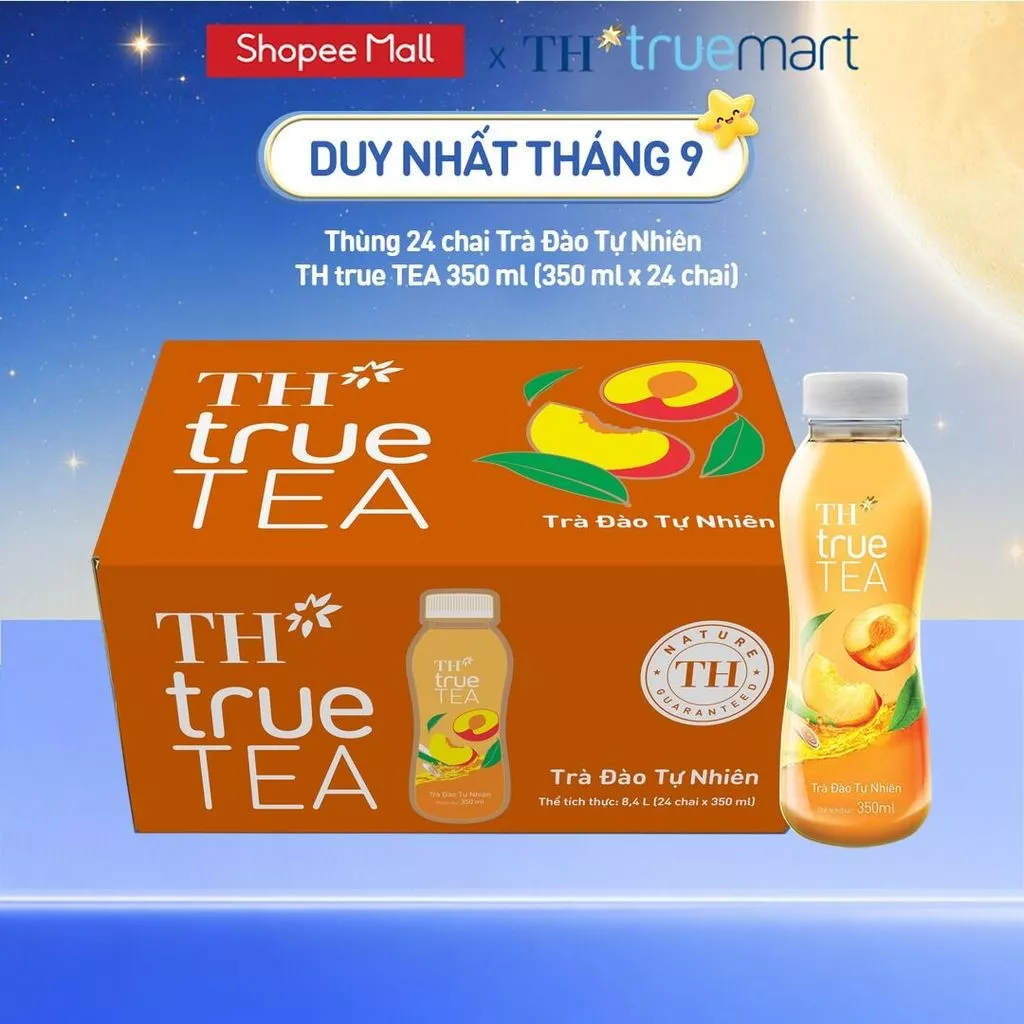 Thùng 24 Chai Trà Đào TH true TEA milk Tự Nhiên 350ml (24 Chai)
