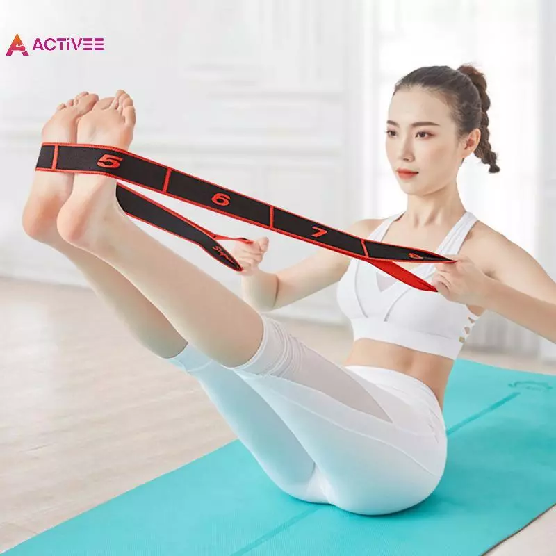 < Activee > Dây kháng lực Yoga Pilates đa chức năng Vòng tập thể dục Kéo dây đai Dây đeo đàn hồi nhảy Latin Dây kéo dài đẹp