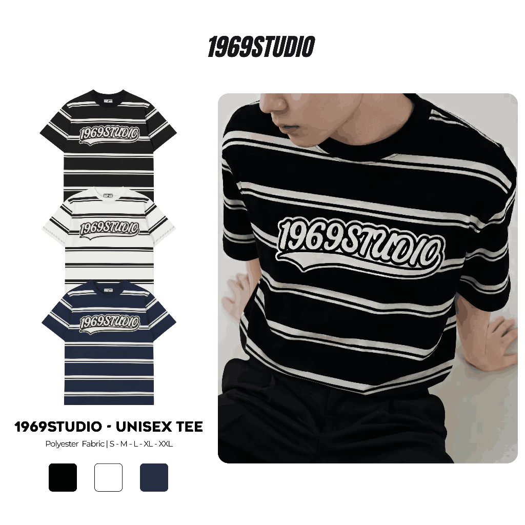 [Ver2] Áo Thun Kẻ Sọc 1969STUDIO Áo Phông Unisex Top Menswear Cổ Tròn - AP19