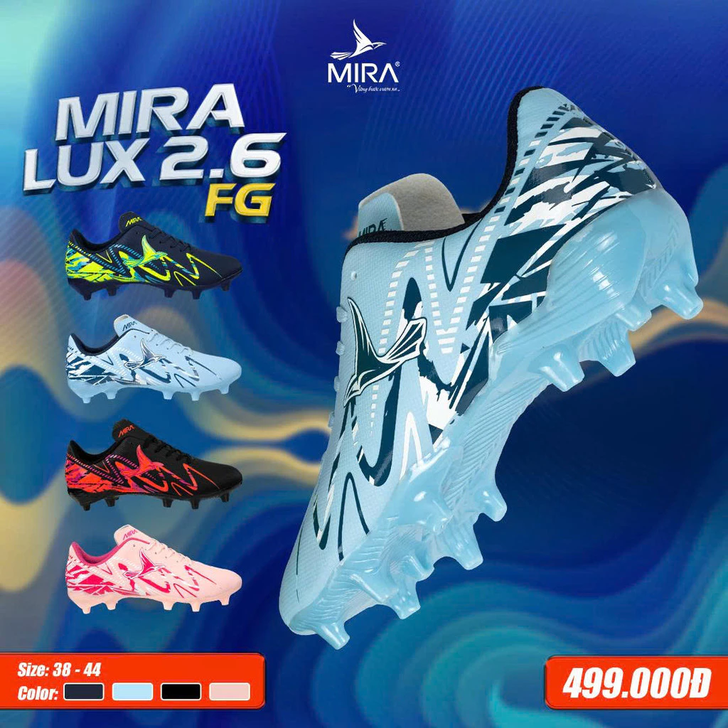 Giày Bóng Đá Sân Cỏ Tự Nhiên Mira MIRA LUX 2.6, Giày Đá Banh Đế FG