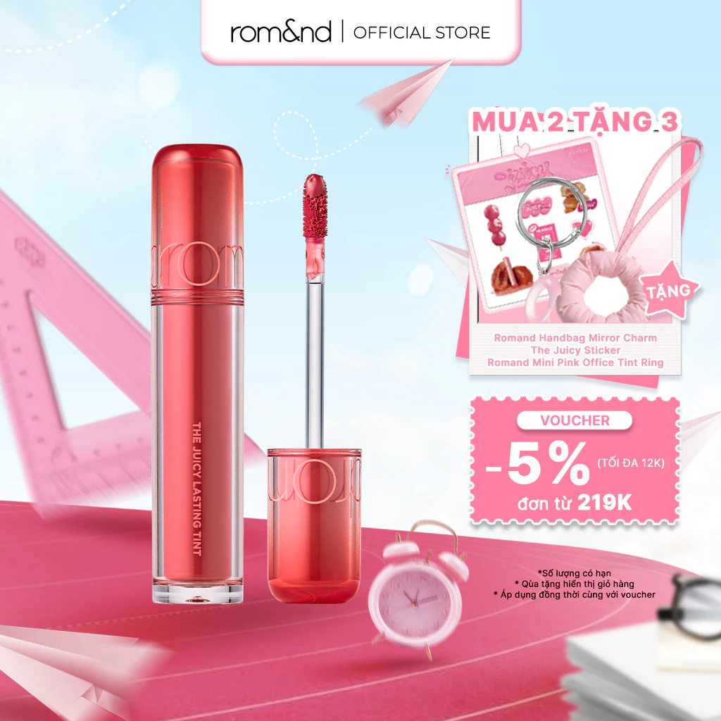 [Rom&nd x KOL] Son Tint lì cho môi căng mọng ROMAND THE JUICY LASTING TINT