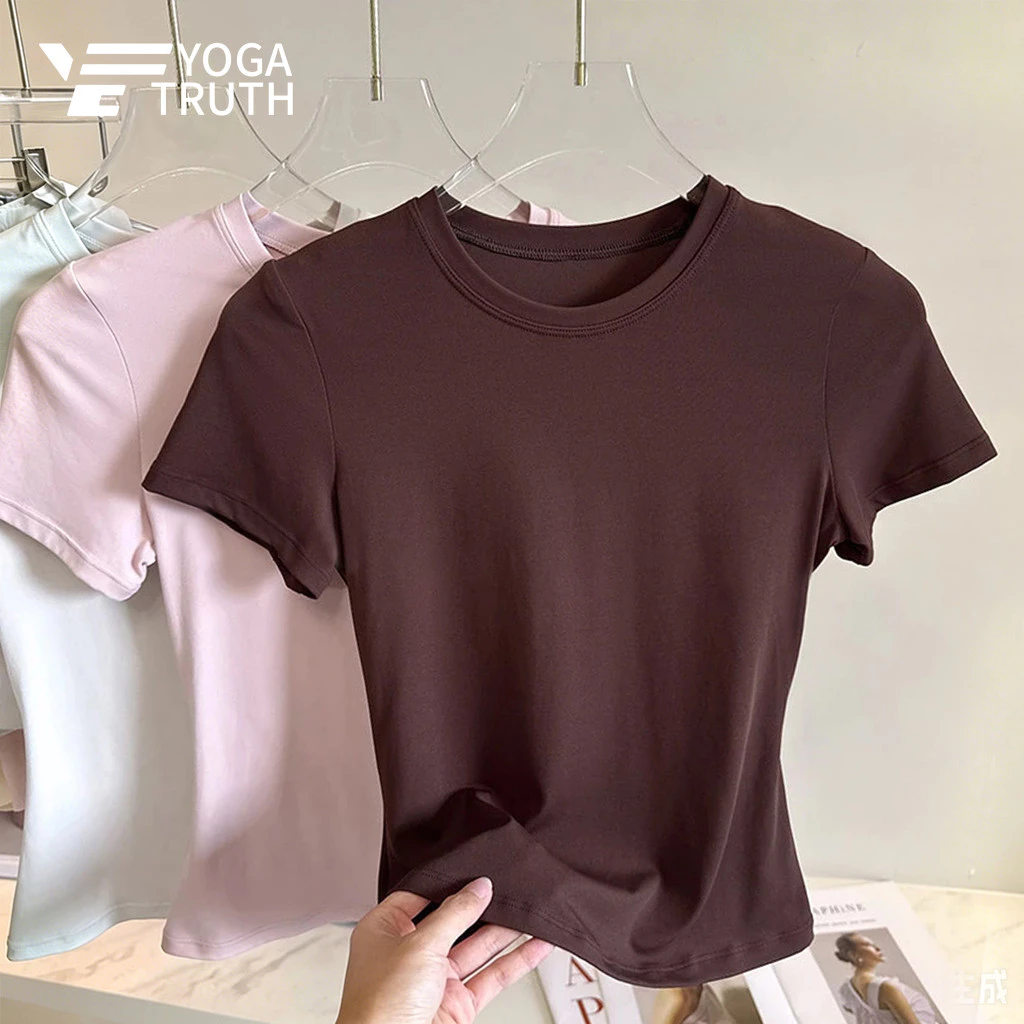 [YOGATRUTH] Áo thun thể thao nữ thoáng khí Cảm giác khỏa thân Giảm béo Tập thể dục hàng đầu Chạy bộ