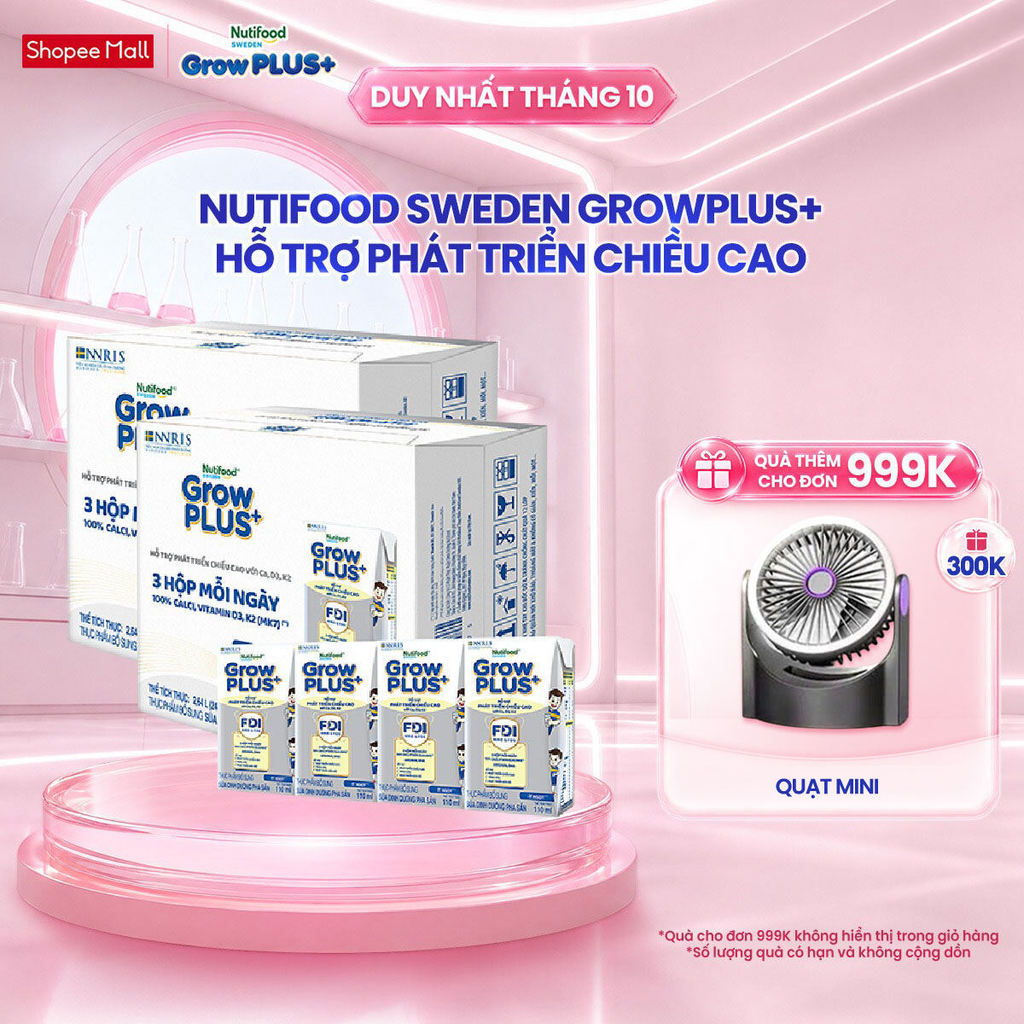 Combo 2 Thùng 24 Hộp Sữa Bột Pha Sẵn Nutifood Sweden GrowPLUS+ Cao lớn vượt…