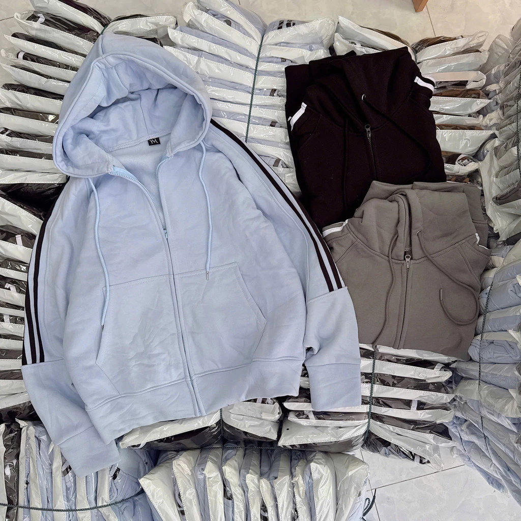 Áo Hoodie Zip Form Rộng Nỉ Dày Cao Cấp Nón Bự Unisex Phối Sọc Tay Cực Đẹp NY NA STORE