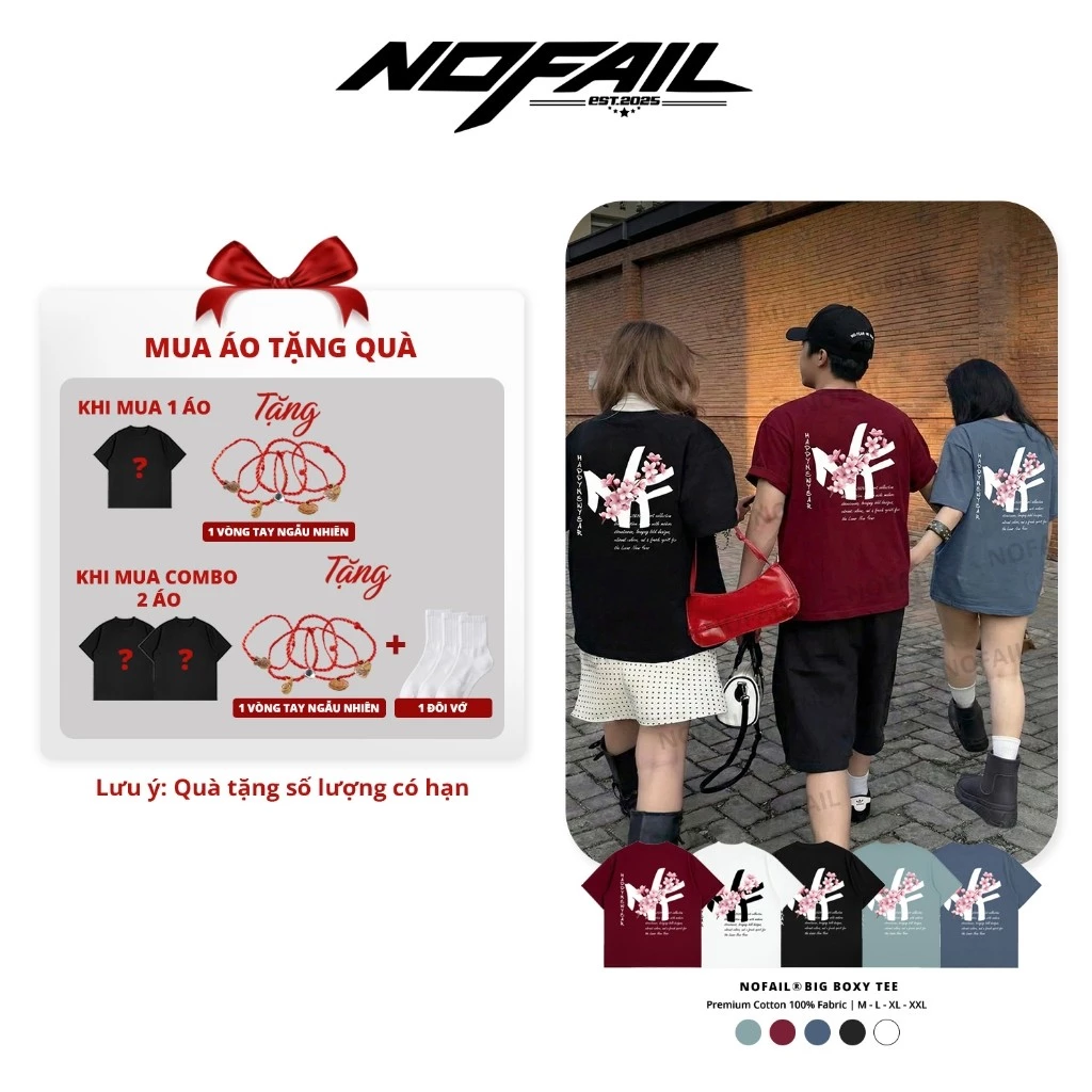 [DEAL KÈM QUÀ] Áo Thun Form Boxy Nam Nữ Local Brand NOFAIL Vải Thun Cotton Nam Nữ - A16