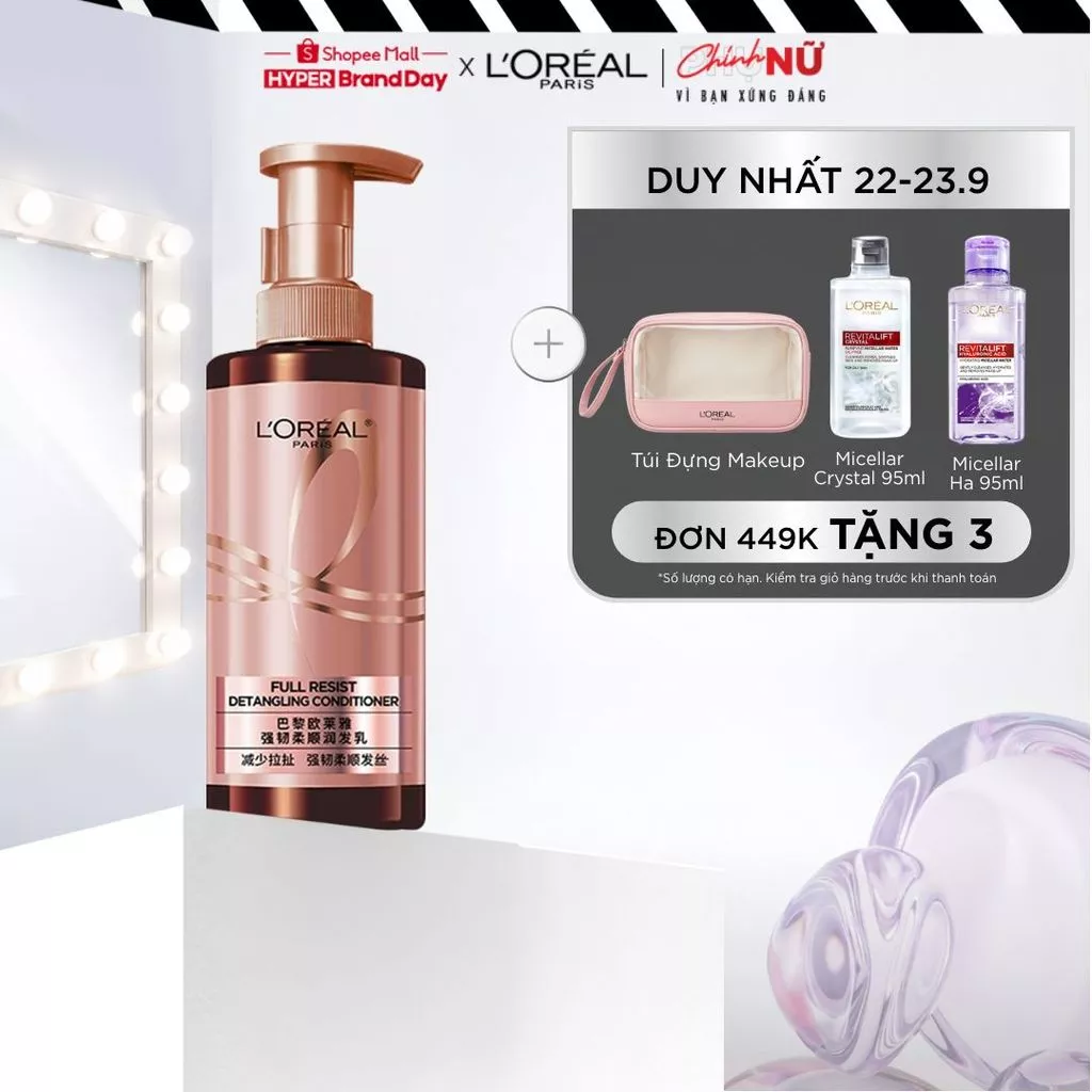 Dầu Xả Ngăn Ngừa, Giảm gãy Rụng và Giúp Tóc Chắc Khỏe L’Oreal Paris Elseve Full Resist Anti Hair Fall Conditioner 440Ml
