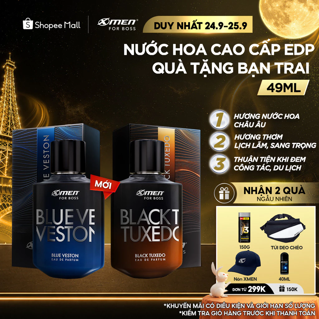 [MỚI RA MẮT] Nước Hoa Nam Cao Cấp EDP X-Men for Boss 49ml-Hương Thơm Thanh Mát Phóng Khoáng Lịch Lãm-Quà Tặng Bạn Trai