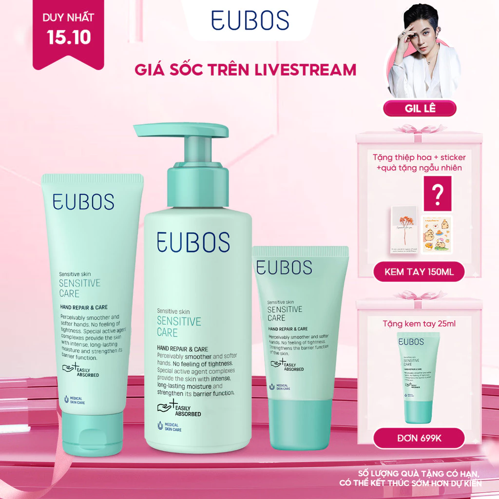 Kem Dưỡng Da Tay EUBOS Giúp Mềm Mịn, Dưỡng Ẩm Chuyên Sâu 24h Phù Hợp Cho Da Nhạy Cảm