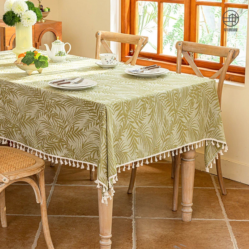 [Sản phẩm mới] Khăn trải bàn tua rua Polyester kiểu Pháp Hoa Jacquard Hình chữ nhật Bàn trải bàn trải Thảm cà phê Vải