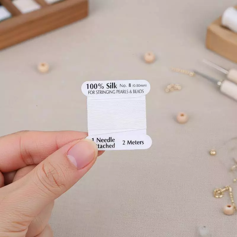 U & X 8 # 0.8mm * 2 mét Giá xuất xưởng Nhiều màu Dây lụa trắng hồng tự nhiên dành cho nữ DIY Trang sức Làm MỚI