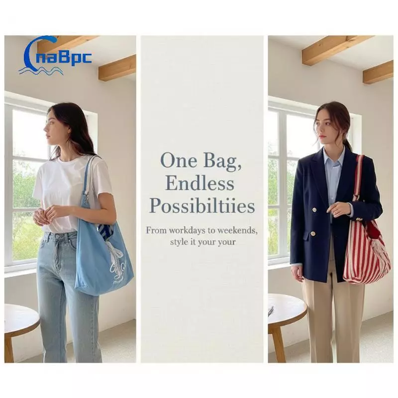 < CnaBpc > Túi xách nữ hai mặt hợp thời trang sọc ren màu trơn cho trang phục nữ thời trang phù hợp với mới