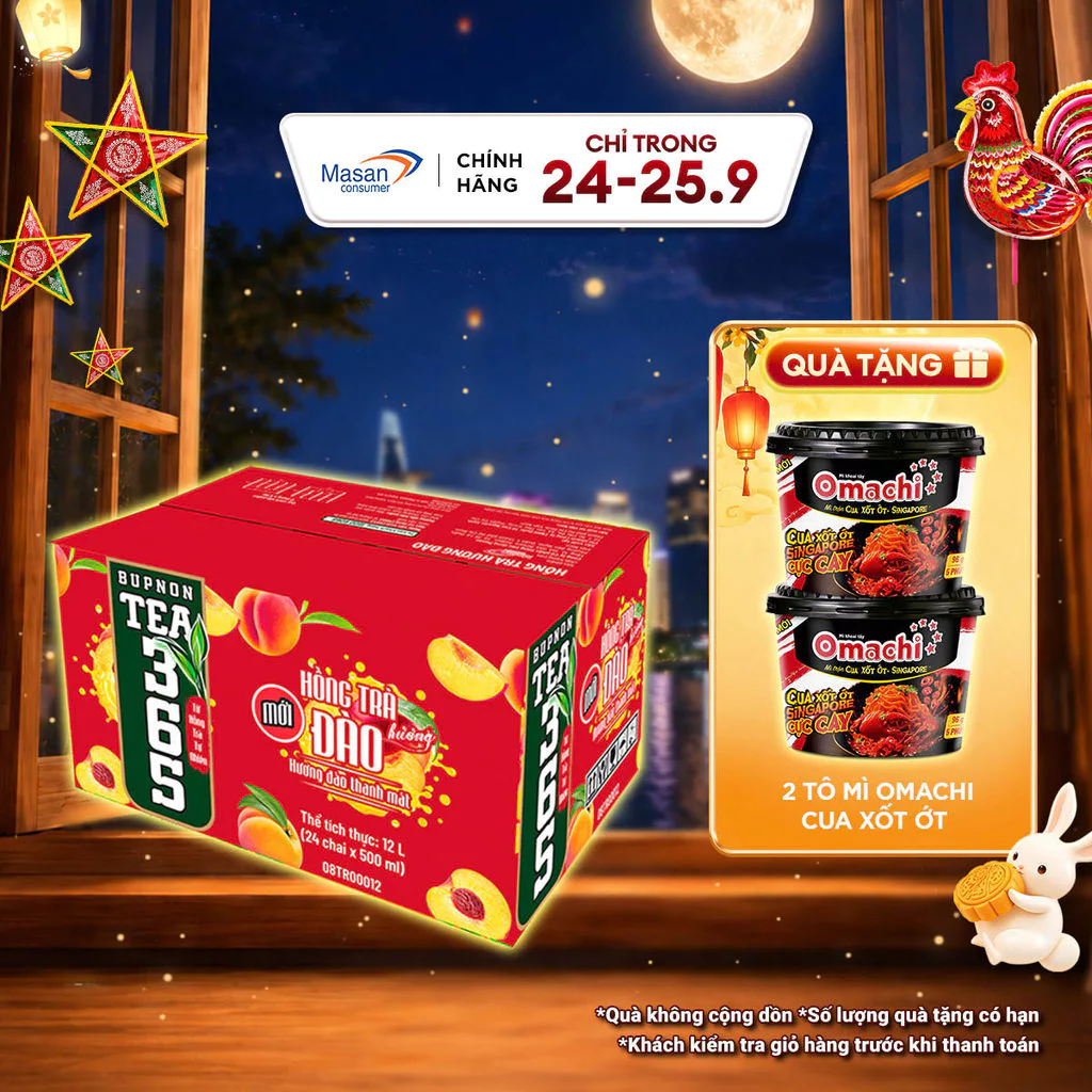 Thùng Trà Bupnon Tea 365 - Nuôi dưỡng động lực (Thùng 24 Chai x 500ML)