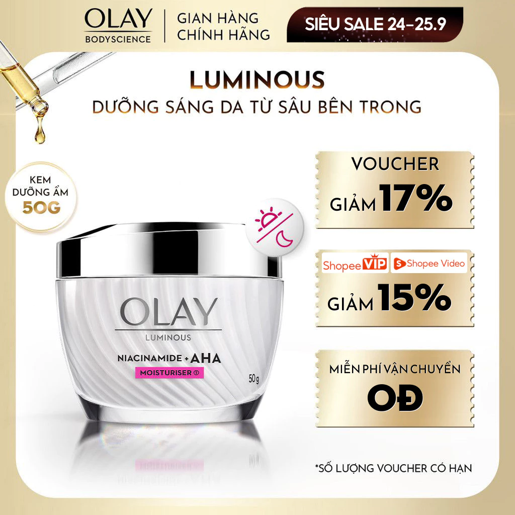 [LIVE] Kem Dưỡng Sáng Da OLAY Luminous Niacinamide Kết Hợp AHA 50G