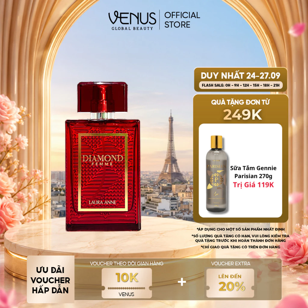 [MUA LÀ CÓ QUÀ] Nước Hoa Nữ Diamond Femme Ruby Red hương sang trọng, quyến rũ 45ml