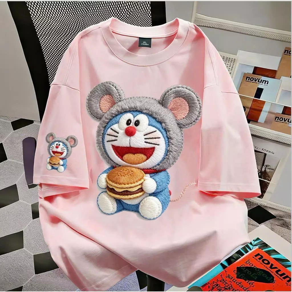 Áo phông street style - Tay ngắn dáng rộng mùa hè hoạt hình Nhật Bản - cotton-Mềm mại, thoải mái-thubaaaaa