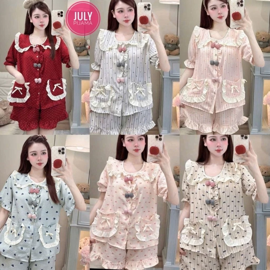 [Có Bigsize 40- 67kg] Sét bộ pyjama bèo 3 nơ, chất đũi vân mây mềm mát TN01
