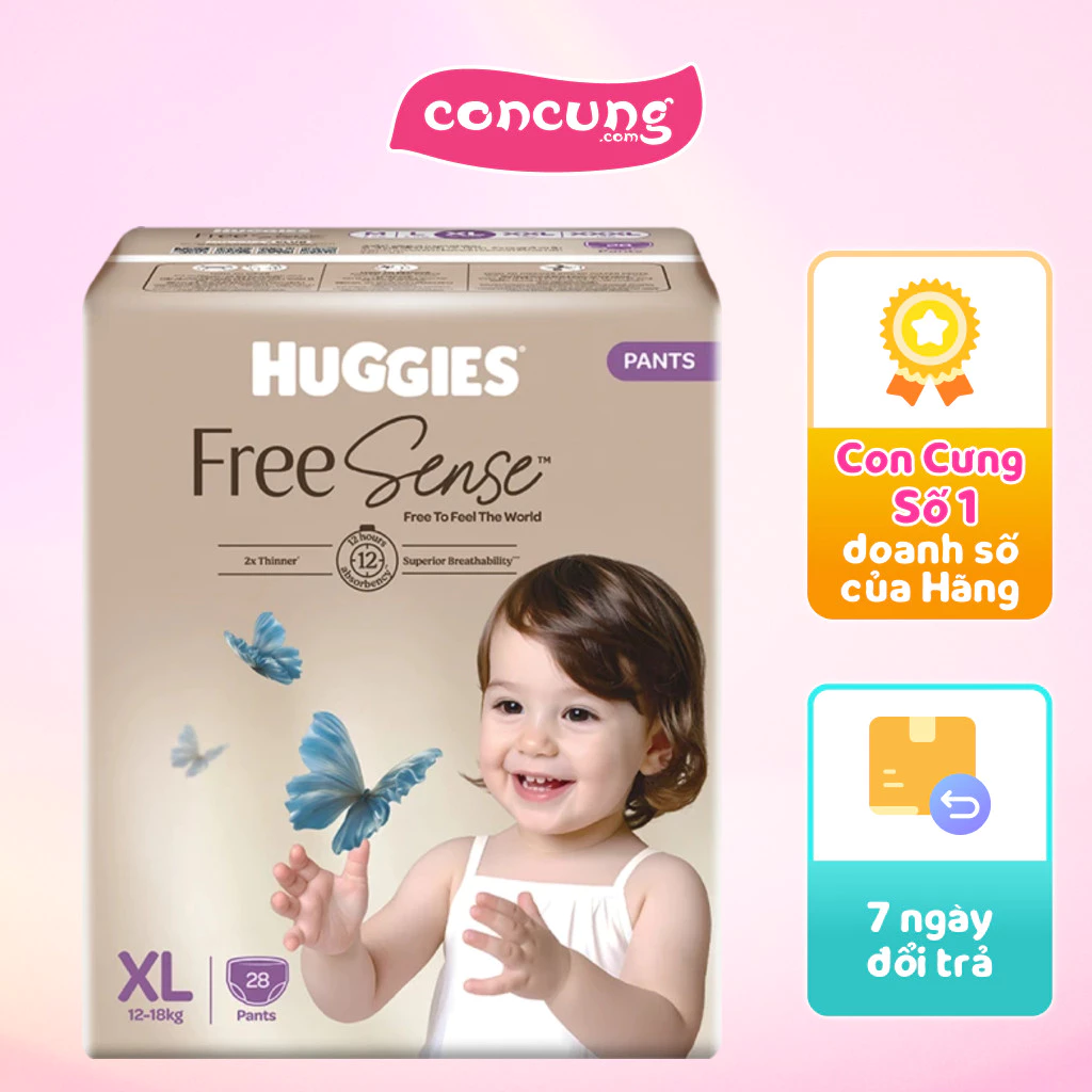 Tã quần Huggies Free Sense size XL 28 miếng