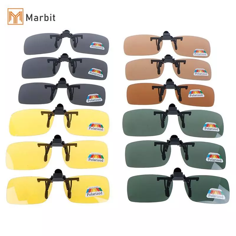 [Mar-T] Kính râm lái xe ống kính lật tầm nhìn ban đêm Clip-on Day