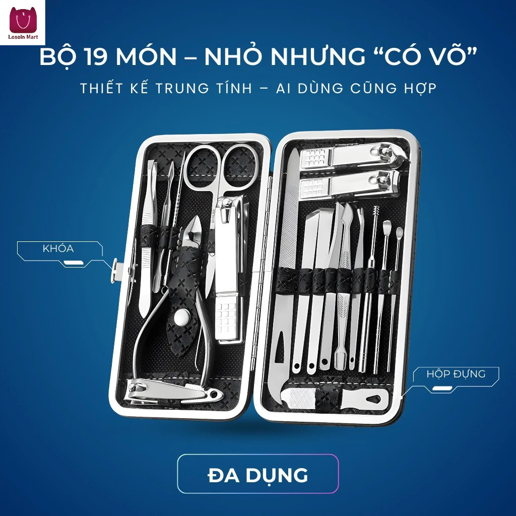 Kìm cắt móng tay bằng thép không gỉ, bộ dụng cụ làm móng, bộ kìm cắt móng tay hoàn chỉnh, dùng được cho cả nam và nữ.