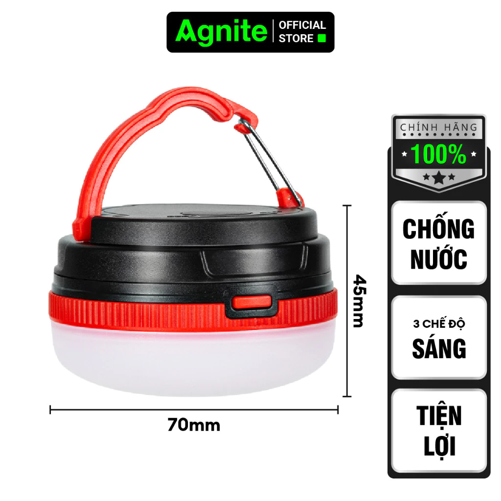[MUA 3 GIẢM 30%] Đèn cắm trại dã ngoại chính hãng Agnite, Mã VS4201 siêu sáng, chống nước, nhỏ gọn tiện lợi