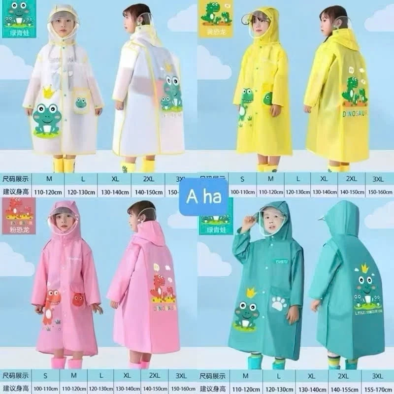 Áo mưa học sinh đi học ( Trùm Được Cả Cặp Sách) hoạ tiết chú ếch dễ thương - khosianhvy8836