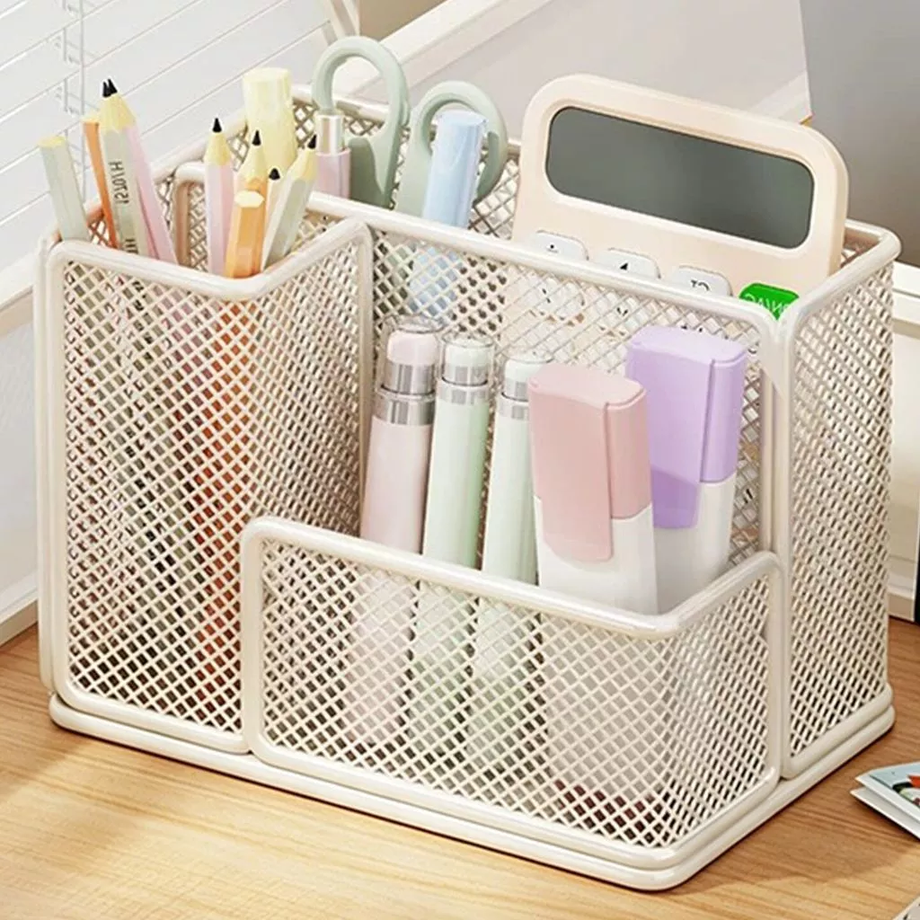 [Sản phẩm mới] Kệ đựng bút để bàn Văn phòng Giỏ đựng đồ ngăn dung tích lớn để bàn Hộp đựng văn phòng phẩm đa chức năng