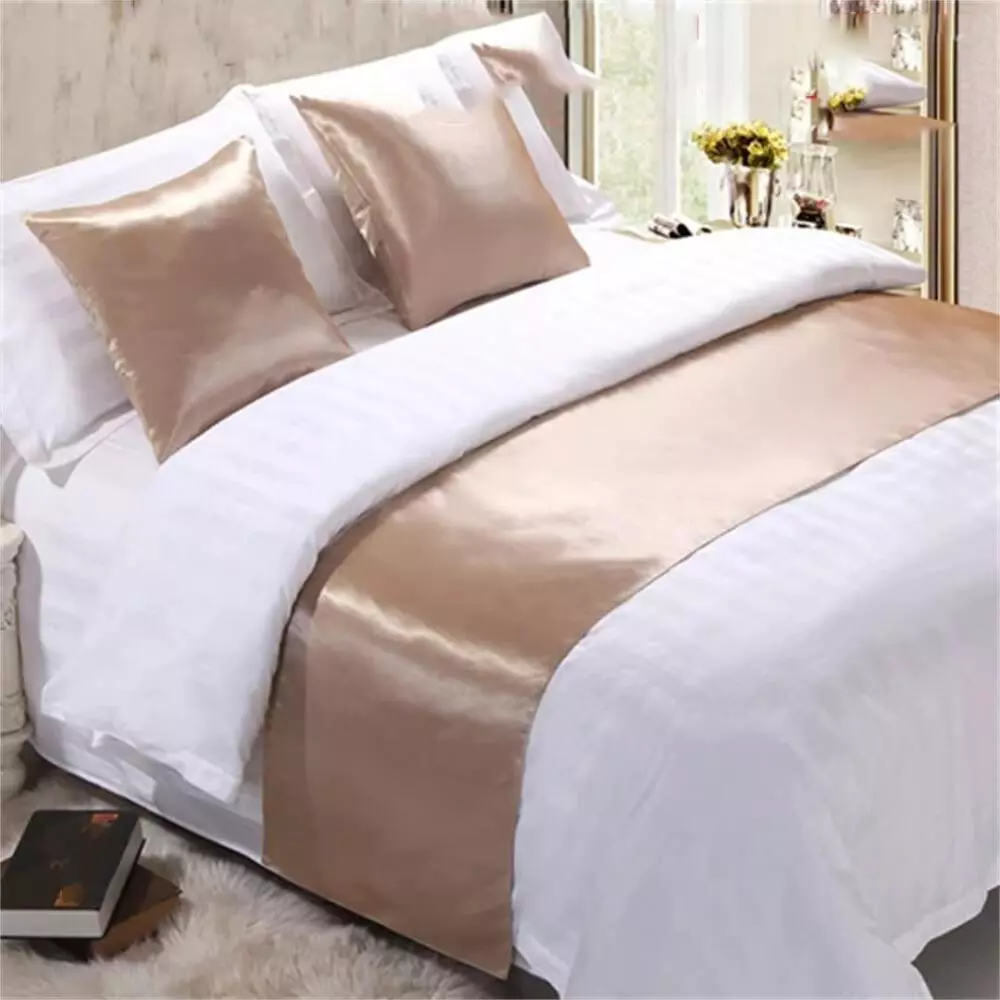 Khăn trải giường bằng lụa Satin sang trọng, Khăn trải giường trang trí đầu giường, dành cho giường cỡ Queen King đơn, Trang trí phòng ngủ tại nhà khách sạn tại nhà