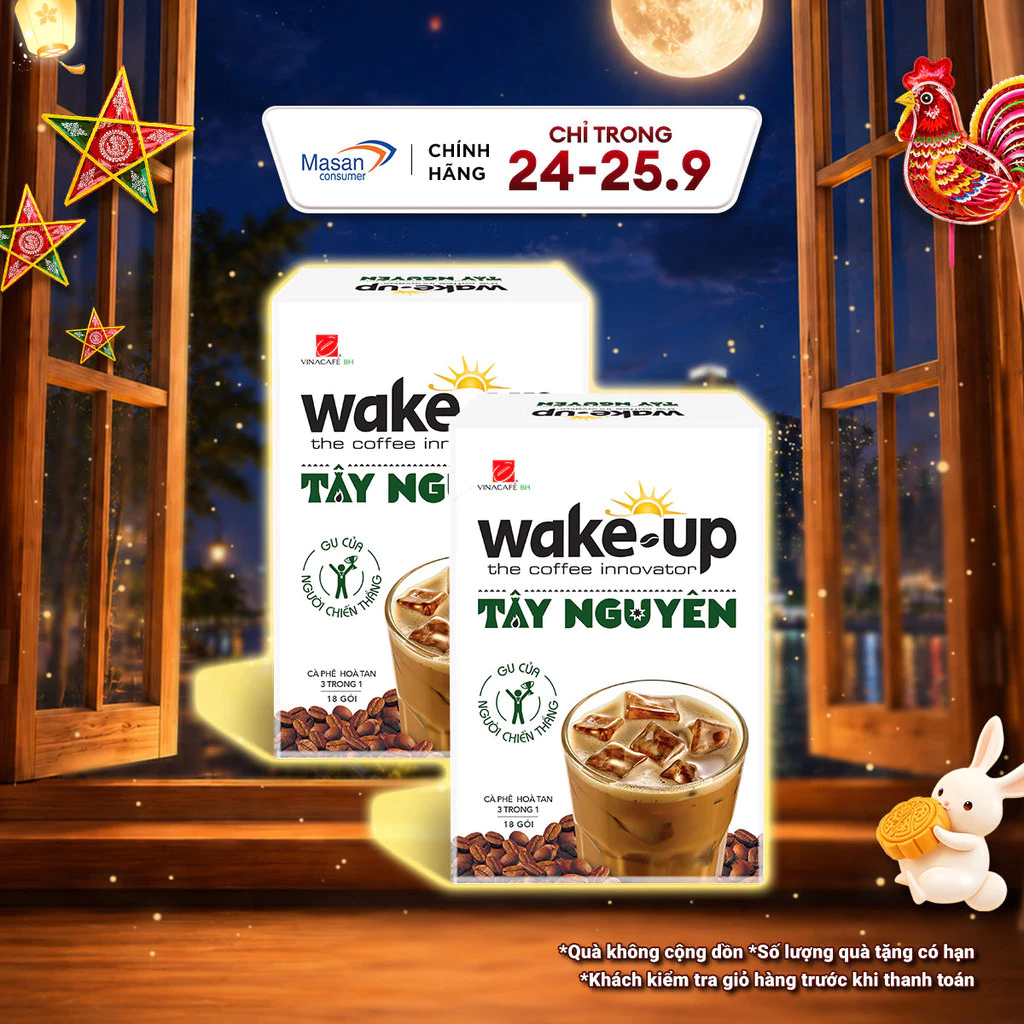 [Chọn Loại] Hộp Cà phê hòa tan Wake up Tây Nguyên x 18stick x 16gr