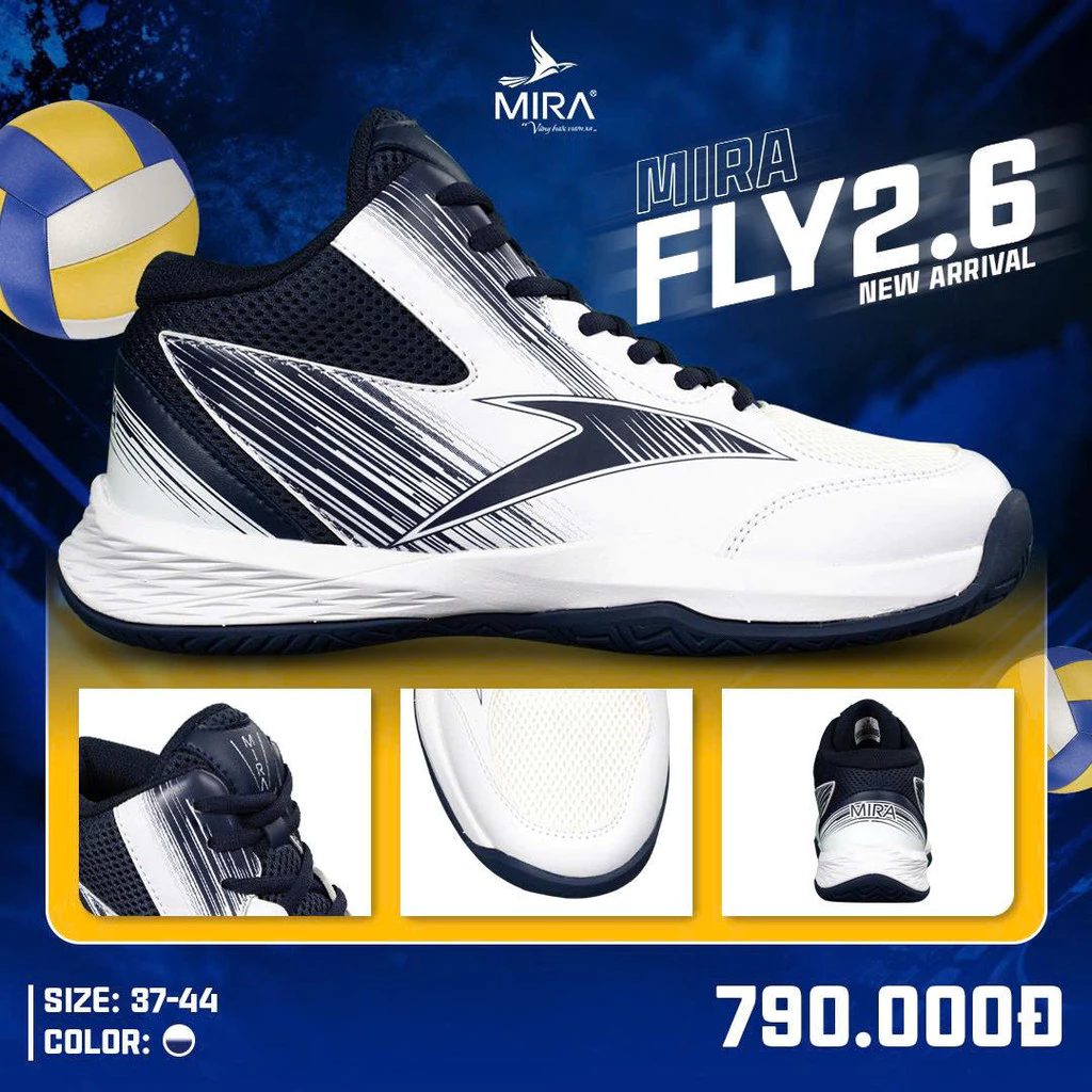 Giày Bóng Chuyền MIRA FLY 2.6, Giày Thể Thao Bóng Chuyền Sân Bê Tông