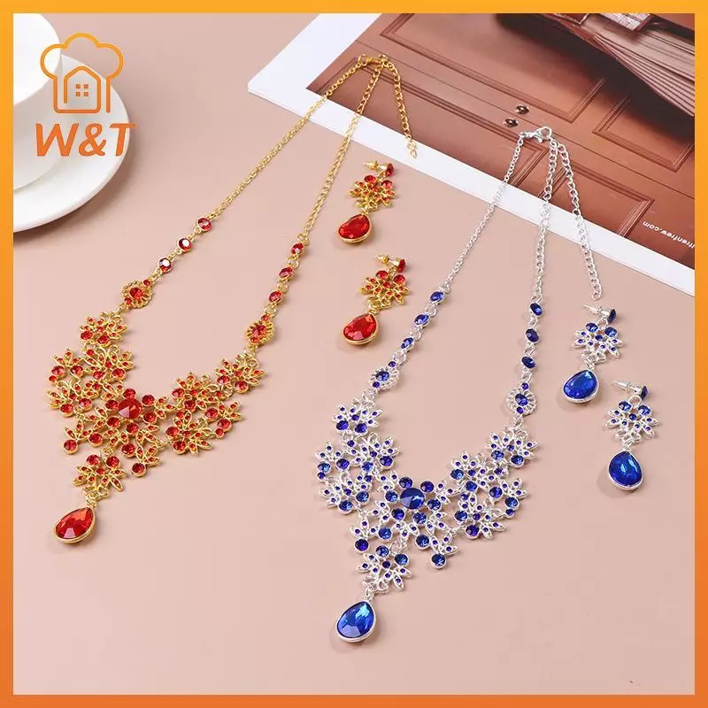 [W & T] Tiệc Cưới Bộ Bông Tai Nelace Hoa Giọt Nước Nelace Cô Dâu Trang Sức Cưới Phụ Kiện Mới