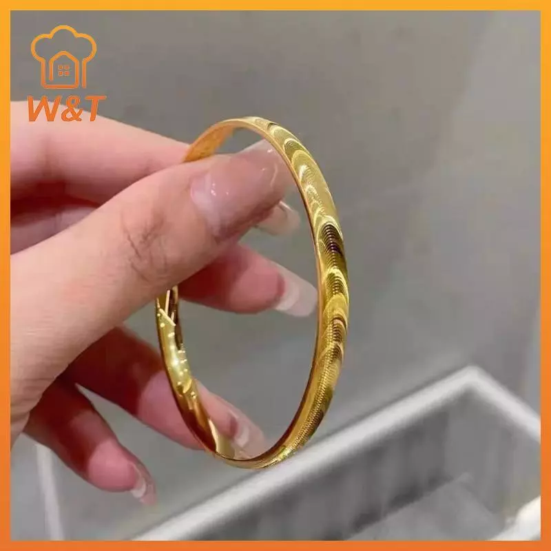 [W & T] Vòng tay mắt mèo có họa tiết gợn sóng cho phụ nữ Vòng tay sang trọng Tiệc trang sức Quà tặng mới