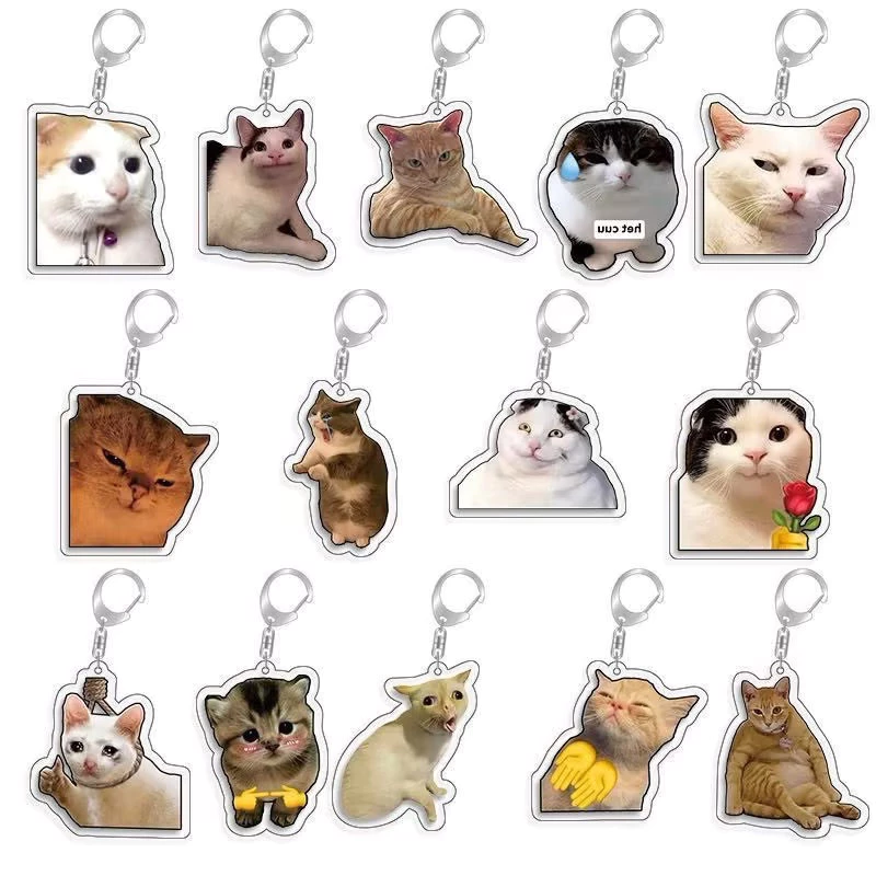 Móc khóa biểu tượng cảm xúc mèo meme dễ thương Móc khóa Acrylic