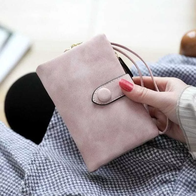 Ví nữ ngắn phong cách Hàn Quốc cho học sinh Ví ví gấp nhiều ngăn thẻ Ví đựng tiền lẻ ví da nhân tạo ví nữ thời trang ví