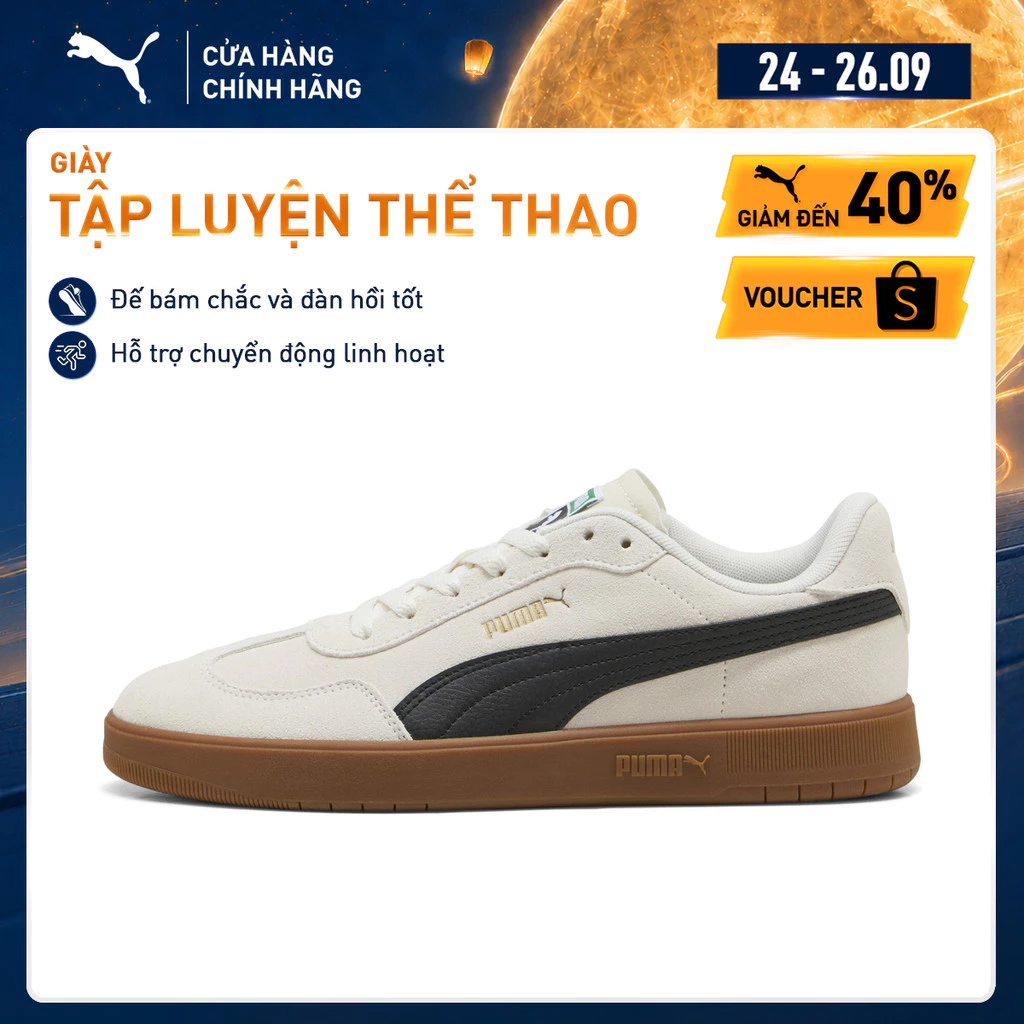 Giày Thể Thao PUMA Unisex Ascenso Suede II Warm White-Black-Gold Màu Trắng