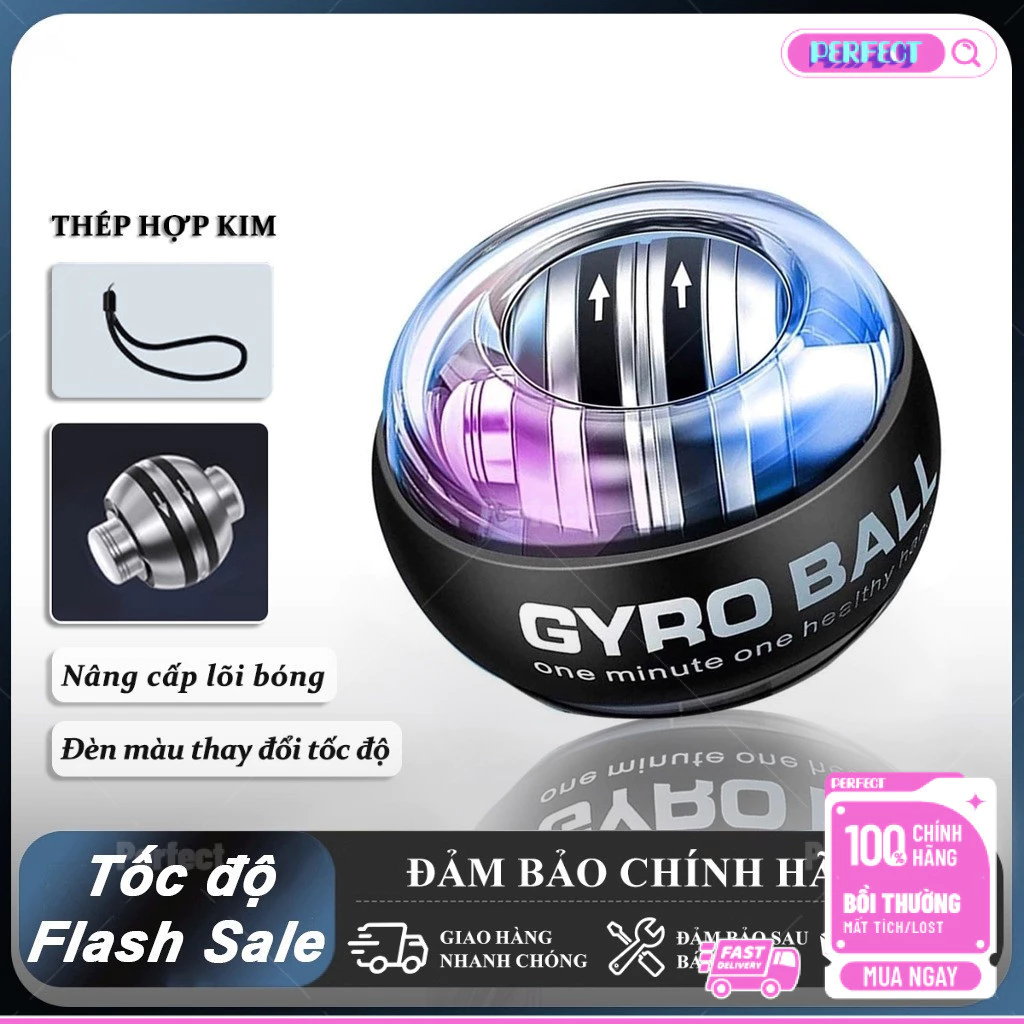 Hasu Bóng Tập Cổ Tay Có Đèn Đổi Màu 5 Cấp Dụng Cụ Tập GYM Giải Căng Thẳng