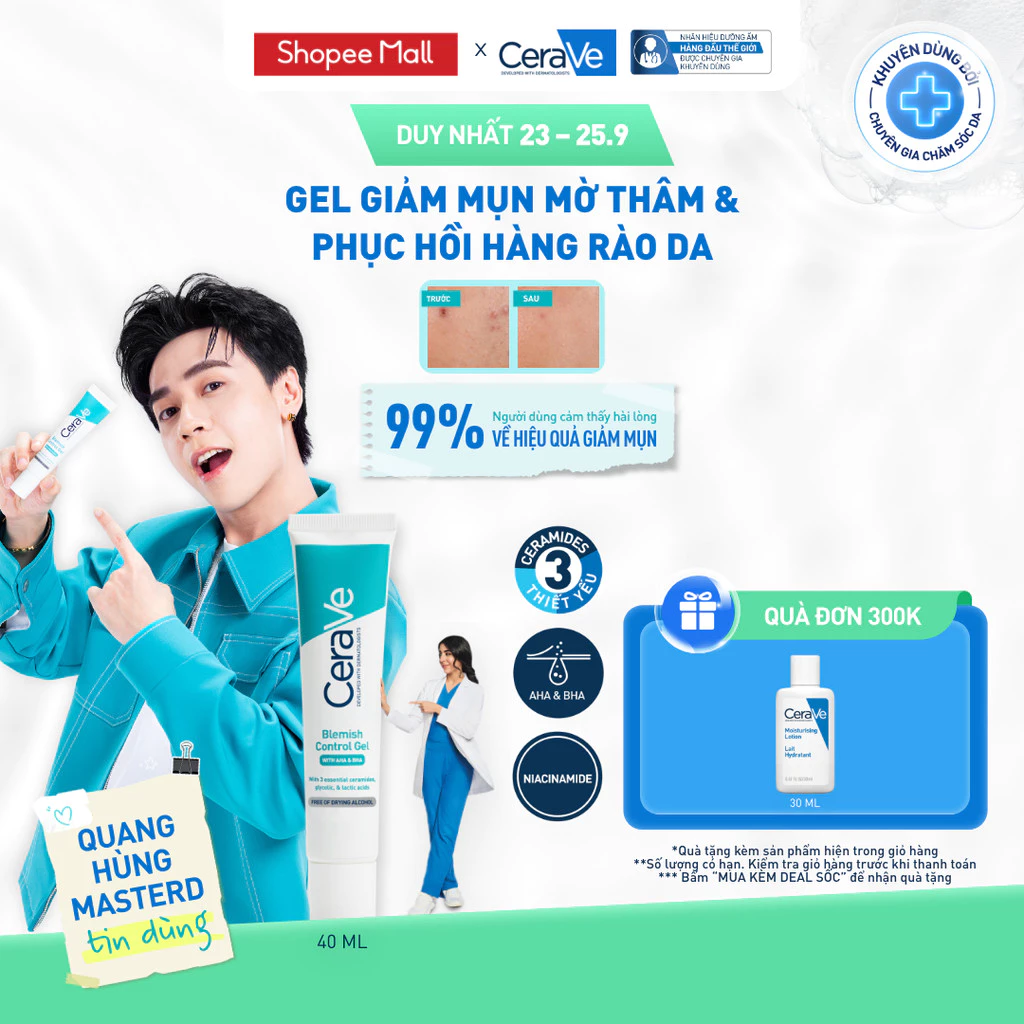 Gel Giảm Mụn Mờ Thâm Phục Hồi Làn Da CeraVe Blemish Control Gel 40ml