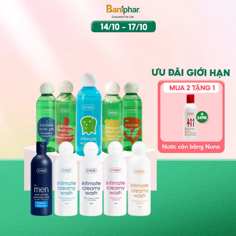 Dung dịch vệ sinh phụ nữ Intimate ZIAJA giúp làm sạch, cân bằng độ pH
