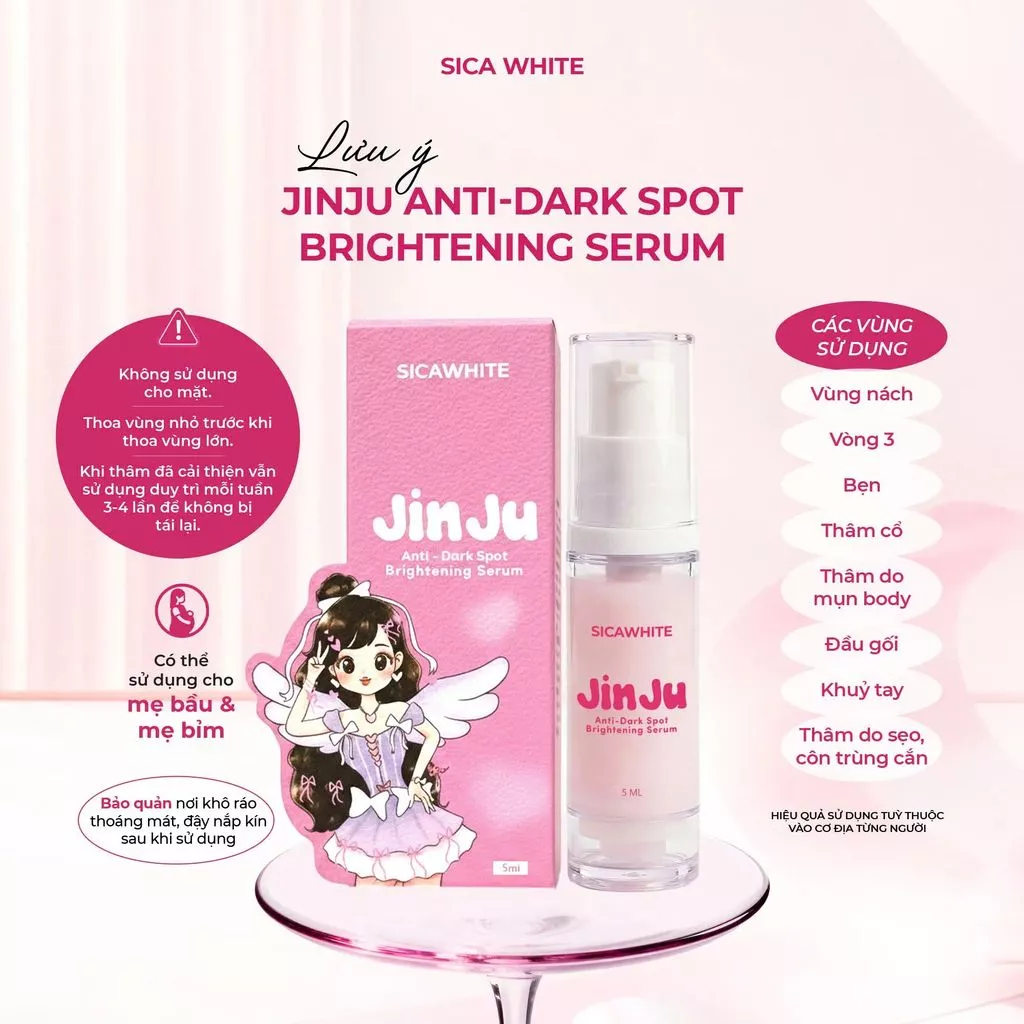 [Che Tên] Tinh Chất Mờ Thâm Serum JinJu (5ml) Cao Cấp - Hỗ Trợ Giảm Thâm Vùng Nách, V3, Bẹn, Chân