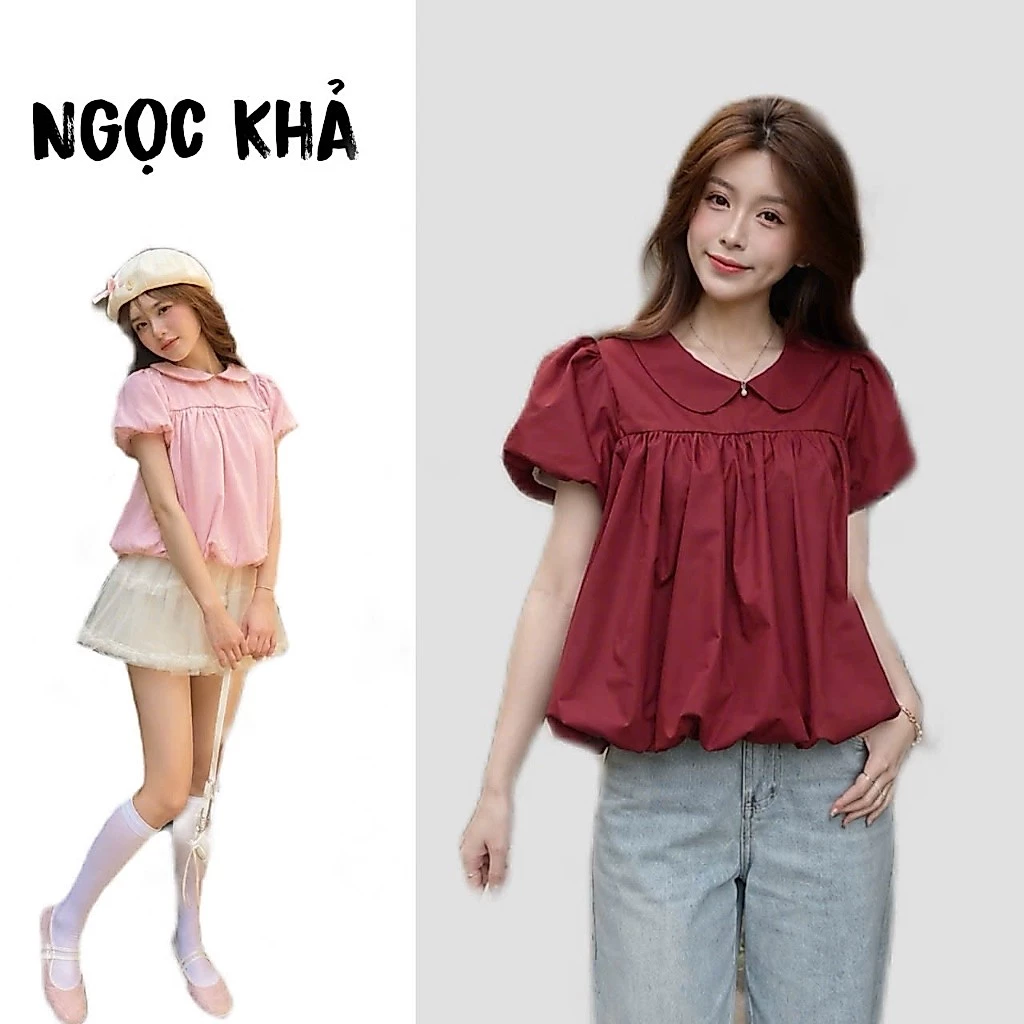 Áo bí cổ sen thời trang tiểu thư phong cách hiện đại- -Áo Bí
