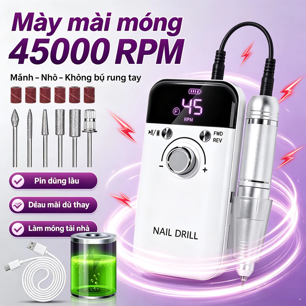 💅Máy làm móng cao cấp Nail Magic V6 máy mài móng chuyên dụng trong ngành, móng tay Dụng cụ đánh bóng móng chân