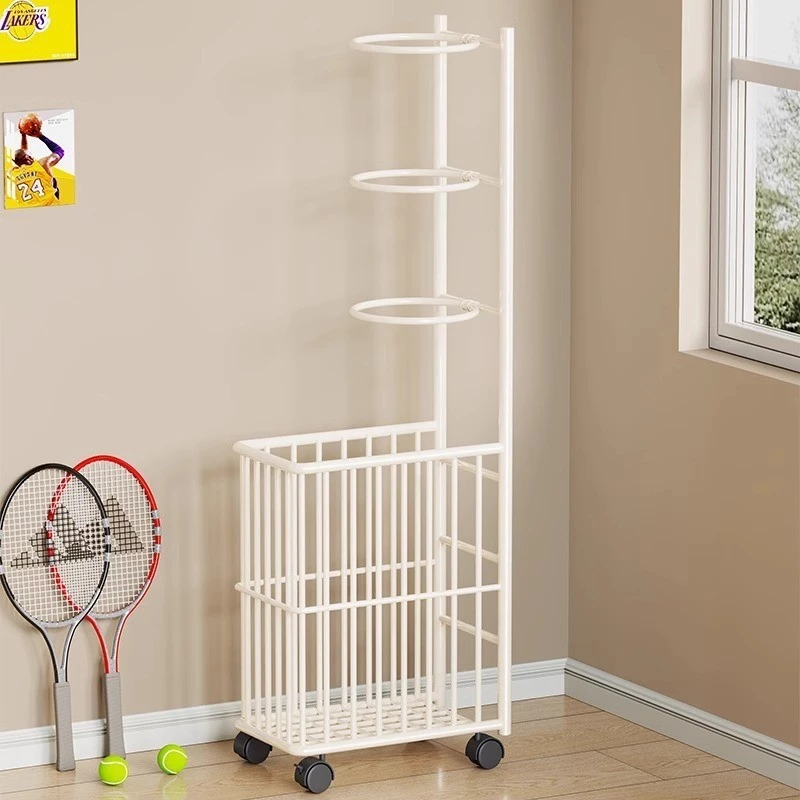 [Sản phẩm mới] Giá đựng bóng rổ Đồ gia đình có bánh xe di chuyển Bóng chuyền Bóng chuyền Vợt cầu lông Thảm tập Yoga Thiết bị tập thể dục Giỏ đựng đồ