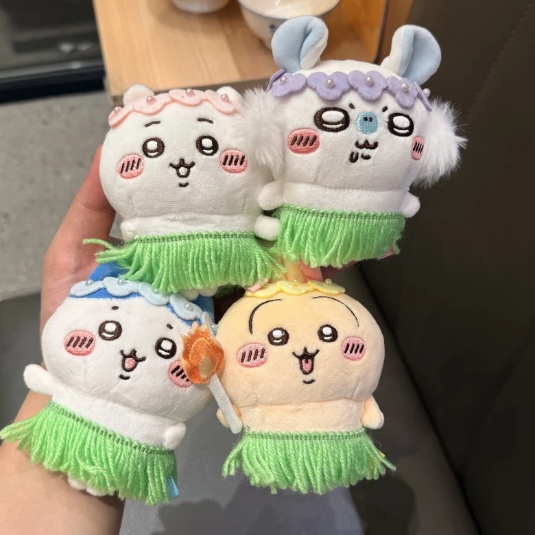 Kawaii Chiikawa phim hula váy cỏ Series Sang Trọng Đồ Chơi Dễ Thương Hachiware Usagi Sang Trọng Móc Khóa Túi Mặt Dây Chuyền Trẻ Em Quà Tặng