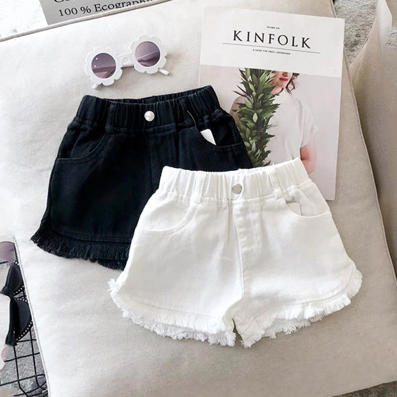 Quần Áo Trẻ Em Phong Cách Mới Màu Trơn Phiên Bản Hàn Quốc Quần Bé Gái Quần Short Trắng Thường Ngày