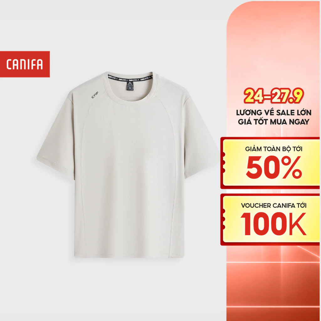 Áo phông active nam cổ tròn ngắn tay basic CANIFA 8TS26S003