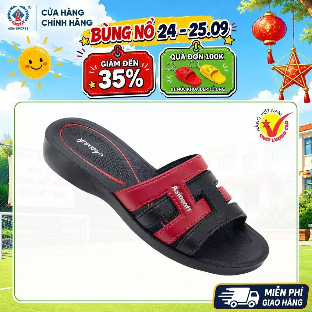 Dép Xuồng Nữ ASIA Quai Da Simili Đế PU Cao 3cm - Dép Lê Đa Dụng Êm Chân Chống Trượt - DW118