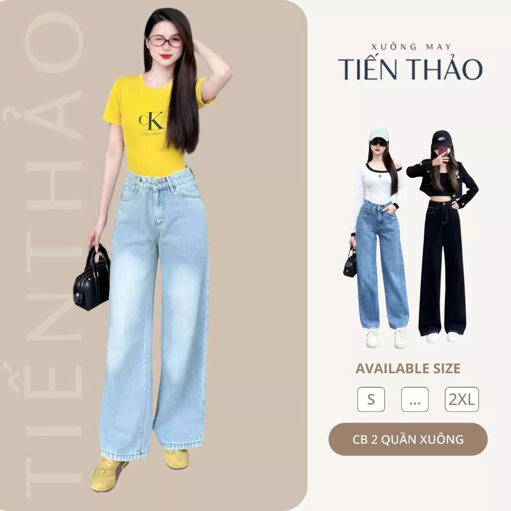 [Q05-Combo 2 xuông khoá] Quần Jean Nữ Ống Rộng, Quần Bò Dáng Xuông Ống Đứng Dễ Mix Đồ Chất Liệu Vải Mềm Mịn Mát